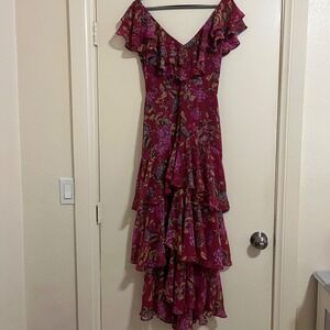 WAYF Women Maxi Dress Size XS Fairy Floral Tiered Ruffle Whimsigoth Boho Cowgirl